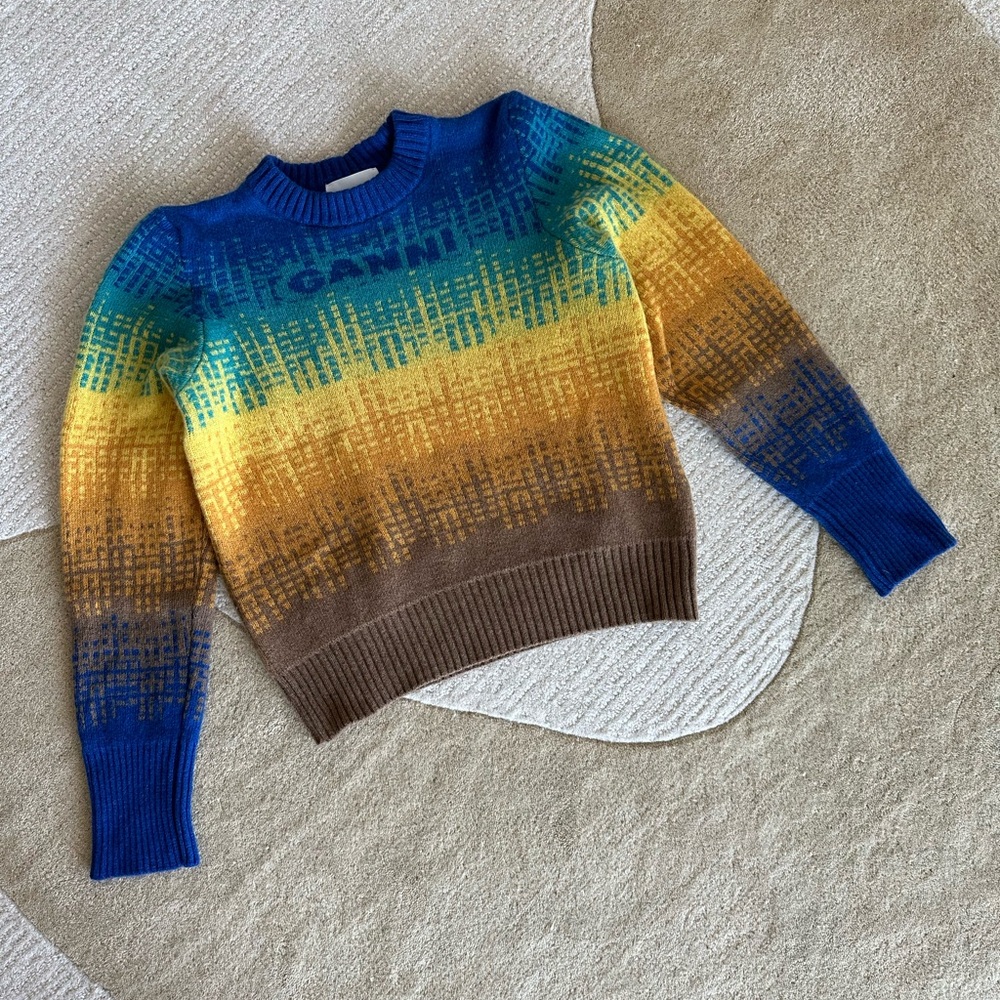 GANNI Graphic Wool Sweater in Cloisonne